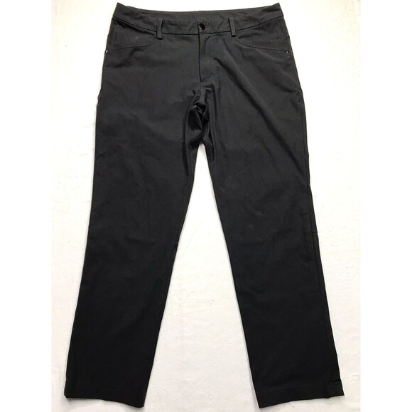 LULULEMON ABC Pants Men 36x30 Black Warpstreme 5 Pocket Stretch Chino Jeans - Picture 1 of 16